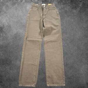 Pacsun Dad‎ Jeans Women Hickory Brown High Rise Relaxed Straight Leg Button Fly